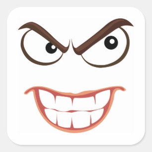 SINISTER FACE SQUARE STICKER