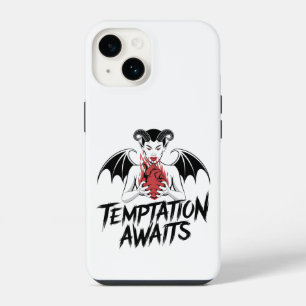Sinister Gothic Demon Design - Temptation Awaits iPhone 14 Case