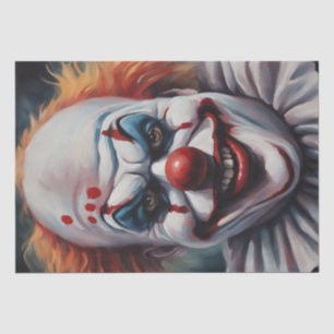 Sinister Grin: Scary Clown Decoupage  Tissue Paper