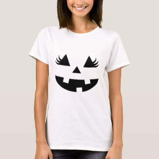 Sinister Halloween Pumpkin Face Design with Evil T-Shirt