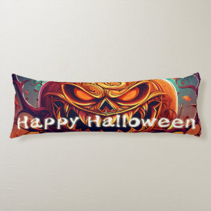 Sinister Jack-o-Lantern Bats Halloween Art Body Pillow