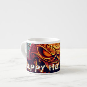 Sinister Jack-o-Lantern Bats Halloween Art Espresso Cup