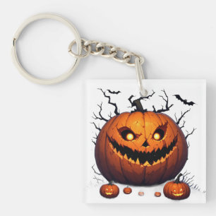 Sinister Jack O Lantern Pumpkin Halloween Night 🎃 Keychain