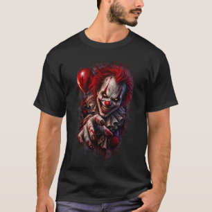 Sinister Killer Clown with Bloody Smile T-Shirt
