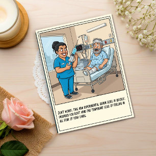 Sinister Nurse Prepares Injection Get Well Postcard