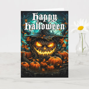 Sinister Pumpkin   Happy Halloween Card