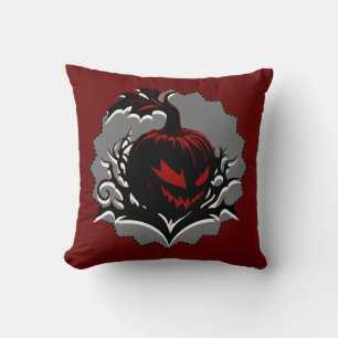 Sinister Pumpkin Horror lovers Custom Throw Pillow