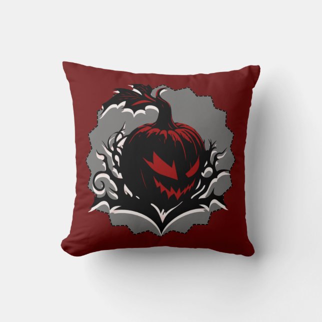 Sinister Pumpkin Horror lovers Custom Throw Pillow (Front)