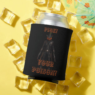 Sinister Pumpkin Sheriff Cowboy Jack-o'-Lantern Gr Can Cooler