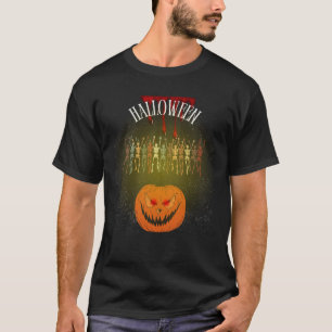 Sinister Smiling Pumpkin Halloween Design T-Shirt