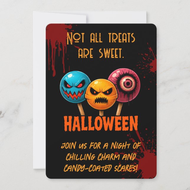 Sinister Sweets Halloween Invitation (Front)