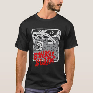 Sink Or Swim Gothic Surfer Tarot Satanic Witch Got T-Shirt