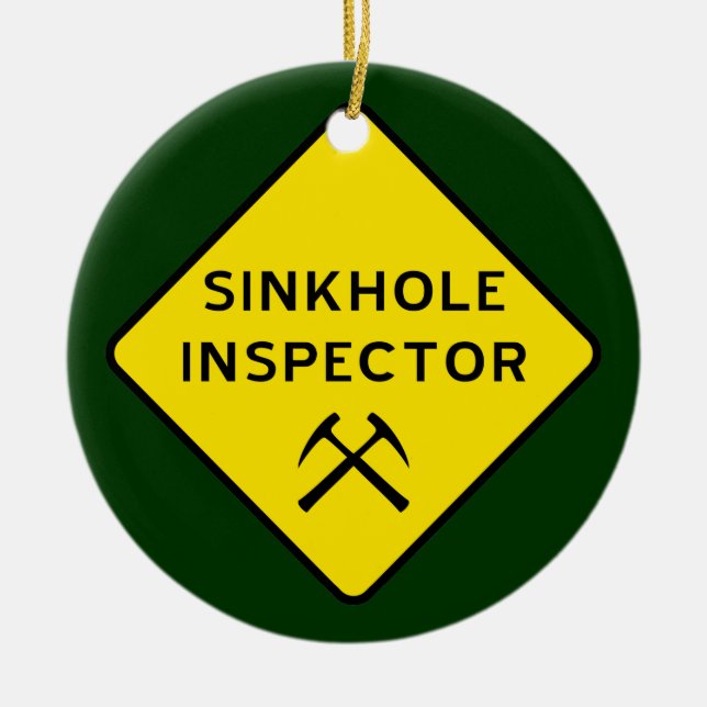 Sinkhole Inspector Ornament (Front)