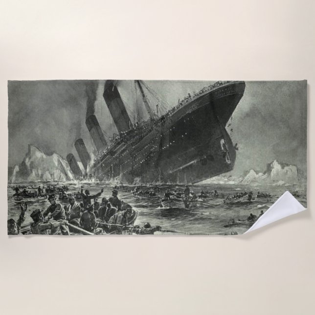 Sinking RMS Titanic Beach Towel (Front)