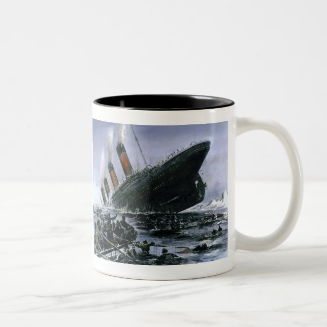 Sinking RMS Titanic Two-Tone Coffee Mug (Right)