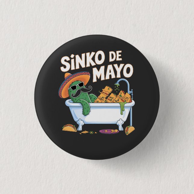 Sinko de Mayo Cinco De Mayo Cactus Funny  1 Inch Round Button (Front)