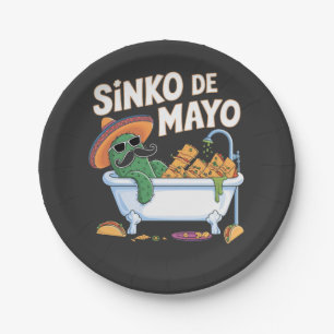 Sinko de Mayo Cinco De Mayo Cactus Funny Paper Plate