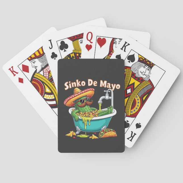Sinko de Mayo"Funny Cinco de Mayo Cactus  Playing Cards (Back)
