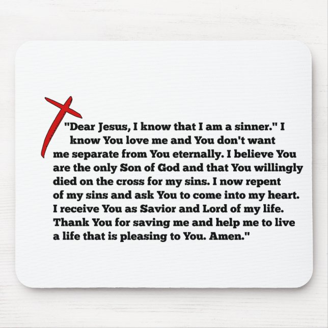 Sinners Prayer Mouse Pad (Front)