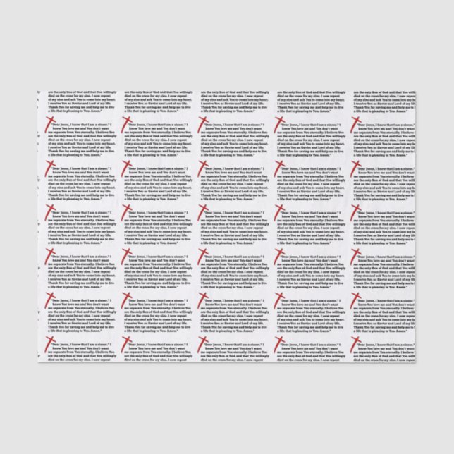 Sinners Prayer  Tissue Paper (Front)
