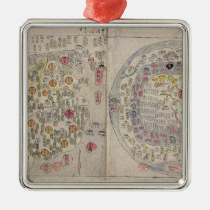 Sino Korean world map Metal Ornament
