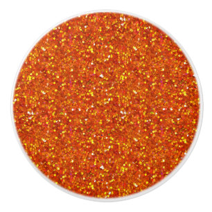 Sinopia Orange Glitter Ceramic Knob