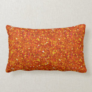 Sinopia Orange Glitter Lumbar Pillow