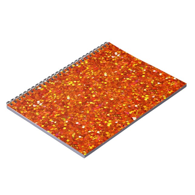Sinopia Orange Glitter Notebook (Left Side)