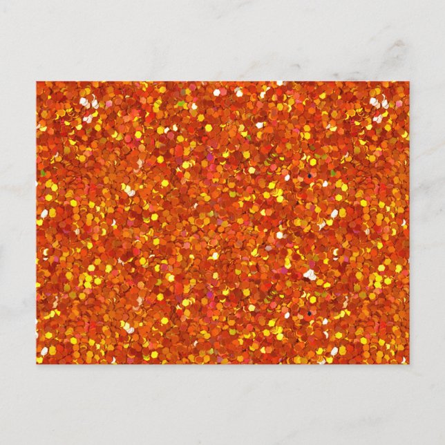 Sinopia Orange Glitter Postcard (Front)