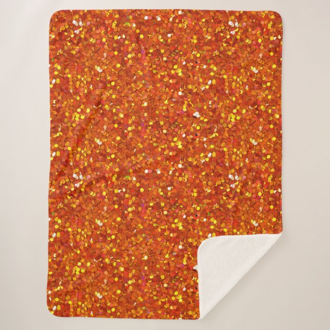 Sinopia Orange Glitter Sherpa Blanket (Front)