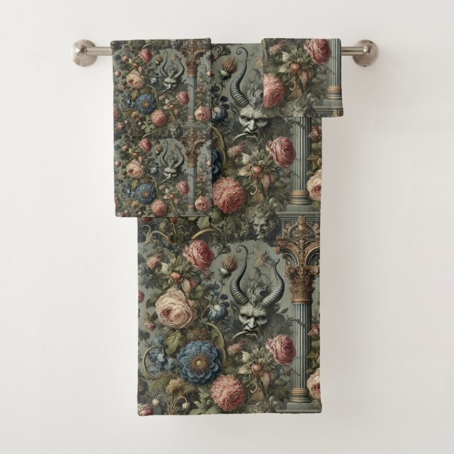 Sins of the Affluent – Gothic Victorian Bath Towel Set (Insitu)