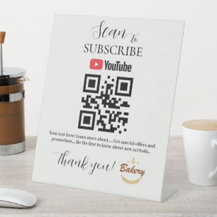 S'inscrire Code QR Panneau   YouTube   Boulangerie