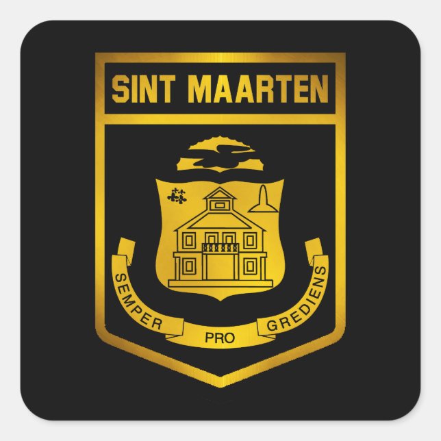 Sint Maarten Emblem Square Sticker (Front)
