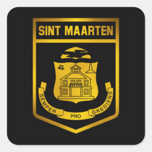 Sint Maarten Emblem Square Sticker