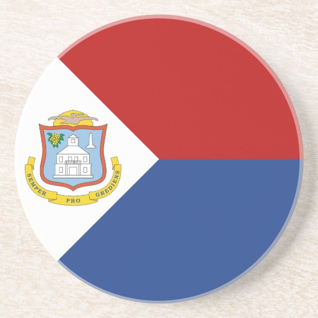 Sint Maarten Flag Coaster (Front)