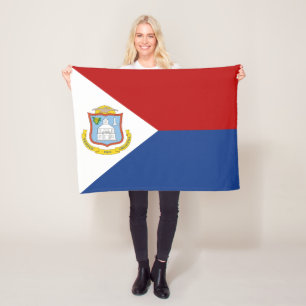 Sint Maarten Flag Fleece Blanket