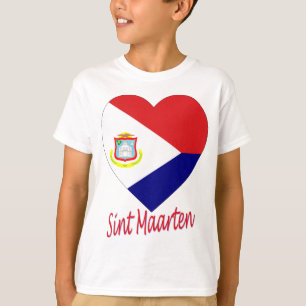 Sint Maarten Flag Heart T-Shirt