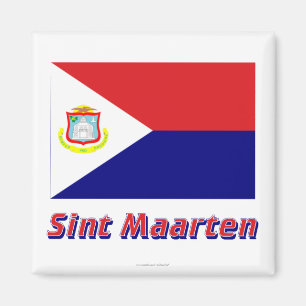 Sint Maarten Flag with Name Magnet