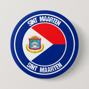Sint Maarten Round Emblem 3 Inch Round Button