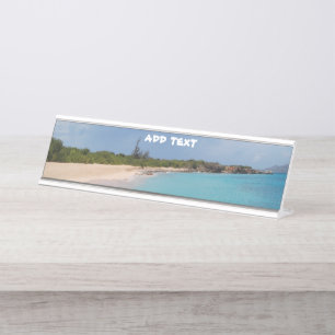 Sint Maarten - St. Martin Beach Scene Desk Name Plate