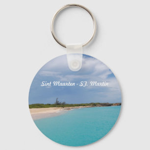 Sint Maarten - St. Martin Beach Scene Keychain