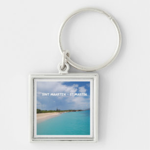 Sint Maarten - St. Martin Beach Scene Keychain