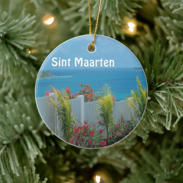 Sint Maarten - St. Martin Ocean Blue Seascape  Ceramic Ornament (Tree)