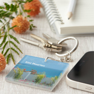 Sint Maarten - St. Martin Ocean Blue Seascape Keychain