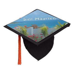 Sint Maarten - St. Martin Seascape  Graduation Cap Topper