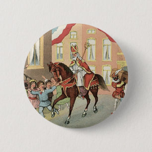 Sinterklaas Dutch St. Nick Vintage St. Nicholas 2 Inch Round Button
