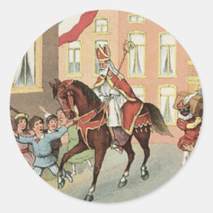 Sinterklaas Dutch St. Nick Vintage St. Nicholas Classic Round Sticker