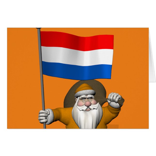 Sinterklaas With Ensign Of The Netherlands (Front Horizontal)