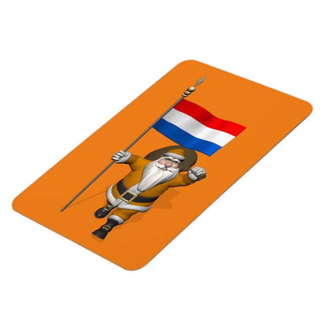 Sinterklaas With Ensign Of The Netherlands Magnet (Left Side)