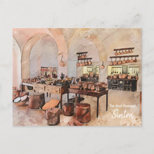 Sintra Palace Copper Pot Kitchen Postcard
